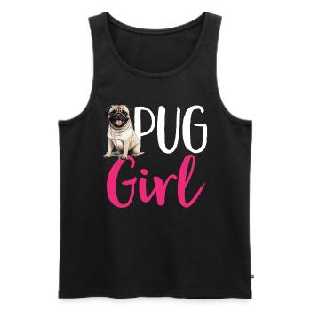 Pug Dog Breed Pet - Pug Girl - Männer Premium Bio Tank Top - Schwarz - Vorne - AI Model Male 178 light (178cm)