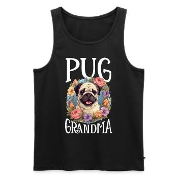 Carlin Dog Race Pet - Pug Grandma - Débardeur bio Premium Homme - noir - Devant - Michal (187cm)