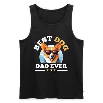 Pembroke Welsh Corgi - Meilleur père de chien de tous les temps - Débardeur bio Premium Homme - noir - Devant - Michal (187cm)