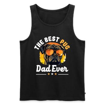 Pug Dog Breed Pet - The Best Pug Dad Ever - Men's Premium Organic Tank Top - black - Front - Michal (187cm)