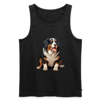 Bernese Mountain Dog - Männer Premium Bio Tank Top - Schwarz - Vorne - Michal (187cm)