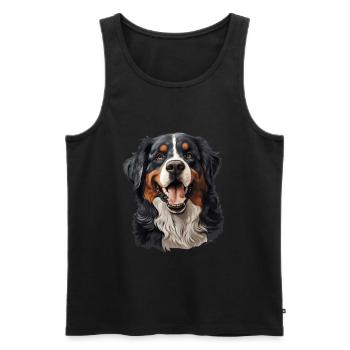 Bernese Mountain Dog - Männer Premium Bio Tank Top - Schwarz - Vorne - Michal (187cm)