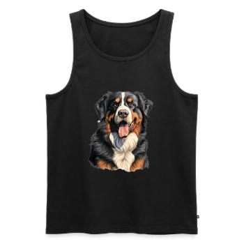 Bernese Mountain Dog - Männer Premium Bio Tank Top - Schwarz - Vorne - Michal (187cm)