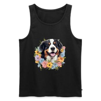 Bernese Mountain Dog - Männer Premium Bio Tank Top - Schwarz - Vorne - Michal (187cm)
