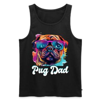 Pug Dog Breed Pet - Pug Dad - Männer Premium Bio Tank Top - Schwarz - Vorne - AI Model Male 178 light (178cm)