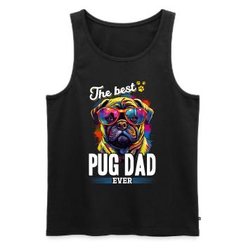 Pug Dog Breed Pet - The Best Pug Dad Ever - Men's Premium Organic Tank Top - black - Front - Michal (187cm)