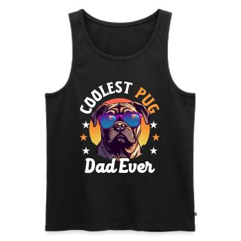 Pug Dog Breed Pet - Coolest Pug Dad Ever - Men's Premium Organic Tank Top - black - Front - AI Model Male 178 light (178cm)