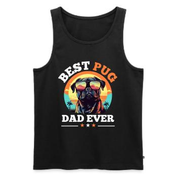 Pug Dog Breed Pet - Best Pug Dad Ever - Men's Premium Organic Tank Top - black - Front - Michal (187cm)