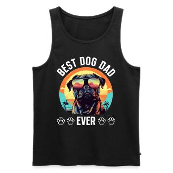 Pug Dog Breed Pet - Meilleur père de chien de tous les temps - Débardeur bio Premium Homme - noir - Devant - Michal (187cm)