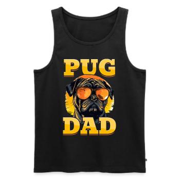 Pug Dog Breed Pet - Pug Dad - Männer Premium Bio Tank Top - Schwarz - Vorne - AI Model Male 178 light (178cm)