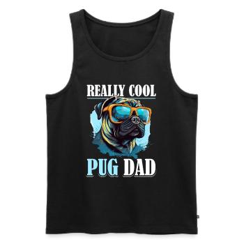 Pug Dog Breed Pet - Really Cool Pug Dad - Men's Premium Organic Tank Top - black - Front - Michal (187cm)
