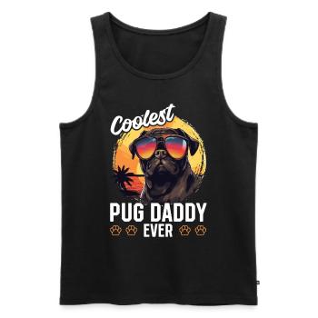 Pug Dog Breed Pet - Coolest Pug Dad Ever - Men's Premium Organic Tank Top - black - Front - AI Model Male 178 light (178cm)