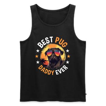 Pug Dog Breed Pet - Meilleur carlin papa de tous les temps - Débardeur bio Premium Homme - noir - Devant - Michal (187cm)
