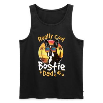 Boston Terrier Bostie Dog Breed Pet - Débardeur bio Premium Homme - noir - Devant - Michal (187cm)