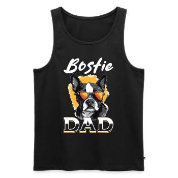 Boston Terrier Bostie Dog Breed Pet - Bostie Dad - Männer Premium Bio Tank Top - Schwarz - Vorne - AI Model Male 178 light (178cm)