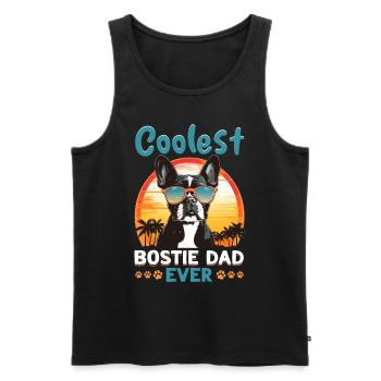 Boston Terrier Bostie Dog Breed Pet - Débardeur bio Premium Homme - noir - Devant - Michal (187cm)