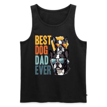 Boston Terrier Bostie Dog Breed Pet - Débardeur bio Premium Homme - noir - Devant - Michal (187cm)