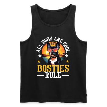 Boston Terrier Bostie Dog Breed Pet - Débardeur bio Premium Homme - noir - Devant - Michal (187cm)