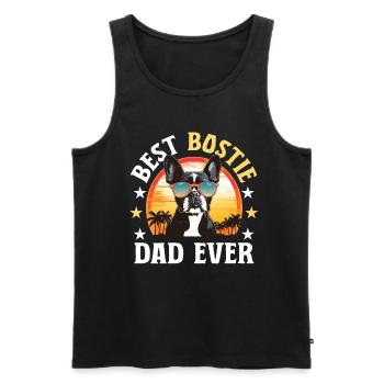 Boston Terrier Bostie Dog Breed Pet - Débardeur bio Premium Homme - noir - Devant - Michal (187cm)
