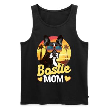 Boston Terrier Bostie Dog Breed Pet - Men's Premium Organic Tank Top - black - Front - Michal (187cm)