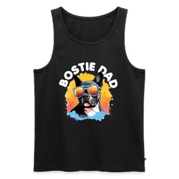 Boston Terrier Bostie Dog Breed Pet - Débardeur bio Premium Homme - noir - Devant - Michal (187cm)