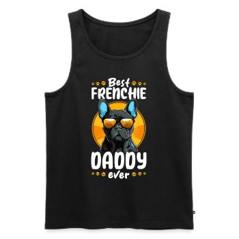 Race de chien bouledogue français animal de compagnie Meilleur papa Frenchie - Débardeur bio Premium Homme - noir - Devant - Michal (187cm)
