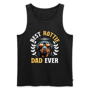 Rottweiler Rottie Dog Breed Pet - Best Rottie Dad - Männer Premium Bio Tank Top - Schwarz - Vorne - AI Model Male 178 light (178cm)