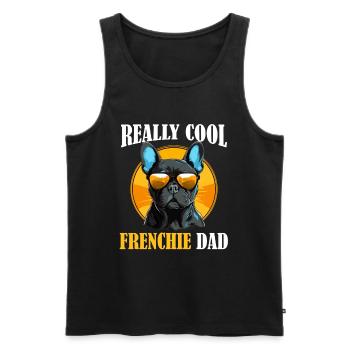 Race de chien bouledogue français - Débardeur bio Premium Homme - noir - Devant - Michal (187cm)