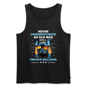 Bouledogue Français Race de Chien Pet Best Frenchi - Débardeur bio Premium Homme - noir - Devant - Michal (187cm)