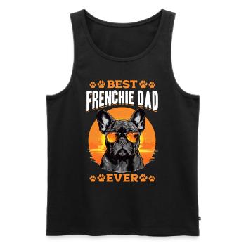 Race de chien bouledogue français Meilleur papa Frenchie de tous les temps - Débardeur bio Premium Homme - noir - Devant - Michal (187cm)