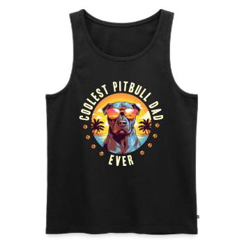 Pittie Dog Breed Pet - Coolest Pitbull Dad Ever - Men's Premium Organic Tank Top - black - Front - AI Model Male 178 light (178cm)