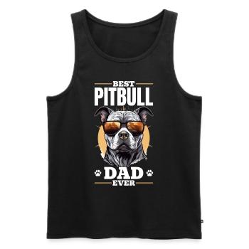 Pittie Dog Breed Pet - Meilleur Pitbull Daddy Ever - Débardeur bio Premium Homme - noir - Devant - AI Model Male 178 light (178cm)