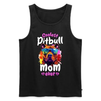 Pittie Dog Breed Pet - Coolest Pitbull Mom Ever - Männer Premium Bio Tank Top - Schwarz - Vorne - AI Model Male 178 light (178cm)