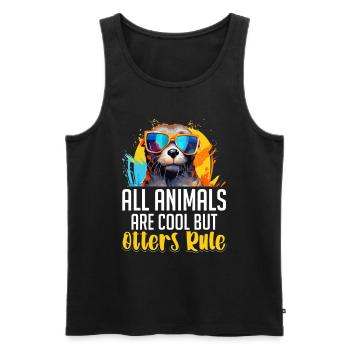 Otter Kids & Adult - Tous les animaux sont cool - Débardeur bio Premium Homme - noir - Devant - Michal (187cm)