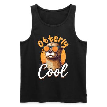 Otter Animal Kids & Adult - Otterly Cool - Männer Premium Bio Tank Top - Schwarz - Vorne - AI Model Male 178 light (178cm)