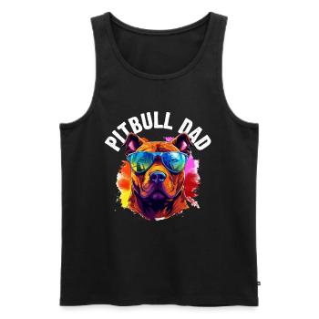 Pitbull Pittie Dog Breed Pet - Pitbull Dad - Männer Premium Bio Tank Top - Schwarz - Vorne - AI Model Male 178 light (178cm)