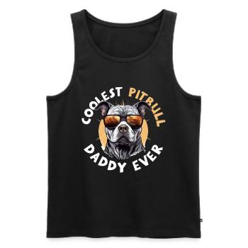 Pitbull Pittie Dog Breed Pet - Coolest Pitbull Dad - Männer Premium Bio Tank Top - Schwarz - Vorne - AI Model Male 178 light (178cm)