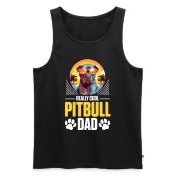 Pittie Dog Breed Pet - Really Cool Pitbull Dad - Männer Premium Bio Tank Top - Schwarz - Vorne - AI Model Male 178 light (178cm)
