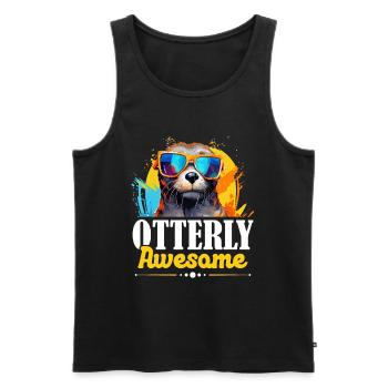 Otter Animal Kids & Adult - Otterly Awesome - Männer Premium Bio Tank Top - Schwarz - Vorne - AI Model Male 178 light (178cm)