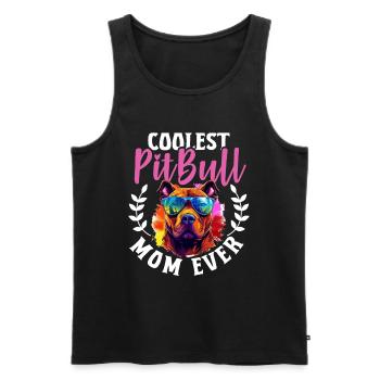 Pittie Dog Breed Pet - Coolest Pitbull Mom Ever - Männer Premium Bio Tank Top - Schwarz - Vorne - AI Model Male 178 light (178cm)