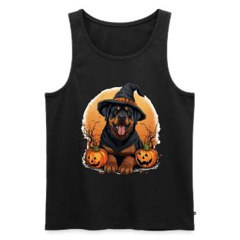 Rottweiler Rottie Dog Breed Pet Halloween Pumpkins - Men's Premium Organic Tank Top - black - Front - Michal (187cm)
