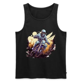 Halloween Mummy Reaper on a Dirtbike Motocross MX - Männer Premium Bio Tank Top - Schwarz - Vorne - Michal (187cm)
