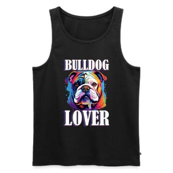 British English Bulldog lover - Bulldog lover - Débardeur bio Premium Homme - noir - Devant - Michal (187cm)