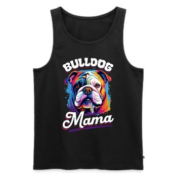 Amateur de bouledogue anglais britannique - Bulldog Mama - Débardeur bio Premium Homme - noir - Devant - AI Model Male 178 light (178cm)