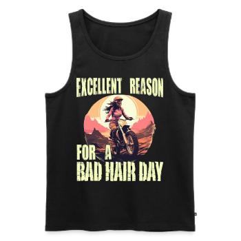 Dirtbike Motocross Woman Girl MX - Men's Premium Organic Tank Top - black - Front - AI Model Male 178 light (178cm)