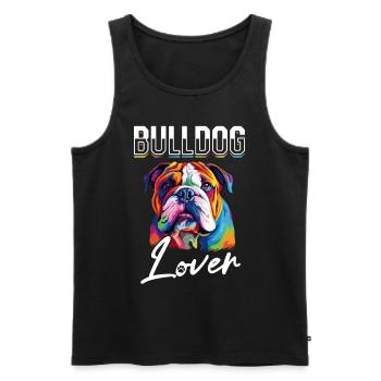 British English Bulldog lover - Bulldog lover - Débardeur bio Premium Homme - noir - Devant - Michal (187cm)
