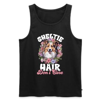 Shetland Sheepdog Dog - Sheltie hair, don’t care - Débardeur bio Premium Homme - noir - Devant - Michal (187cm)