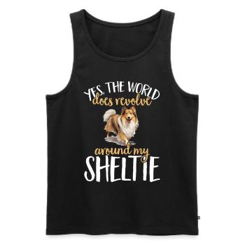 Shetland Chien de berger Sheltie - Débardeur bio Premium Homme - noir - Devant - Michal (187cm)
