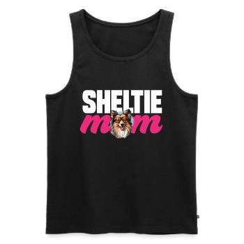 Shetland Sheepdog Dog Sheltie - Sheltie Mom - Men's Premium Organic Tank Top - black - Front - AI Model Male 178 light (178cm)