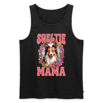 Shetland Sheepdog Dog Sheltie - Sheltie Mama - Men's Premium Organic Tank Top - black - Front - Michal (187cm)